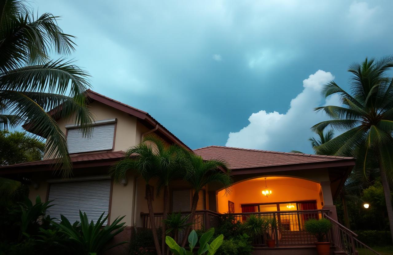 Villa martiniquaise équipée de volets anti-cycloniques et caméras de sécurité